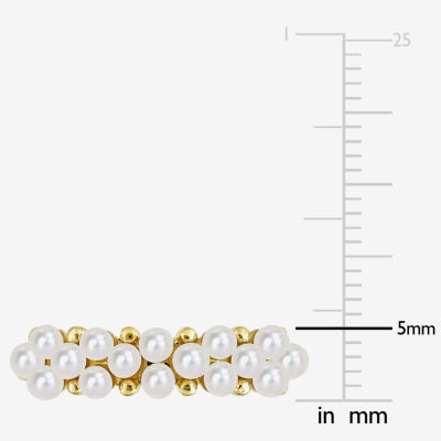 Womens 2MM White Cultured Freshwater Pearl 14K Gold Cocktail Ring