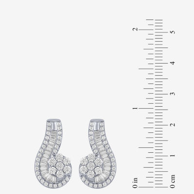 Diamond Blossom (G / Si2) Womens 2 CT. T.W. Lab Grown White Diamond 10K White Gold Drop Earrings