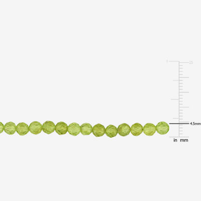 Womens Green Peridot 18K Gold Over Silver 17 Inch Beaded Necklace