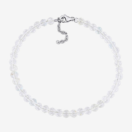 Genuine White Topaz Sterling Silver Beaded Bracelet, One Size