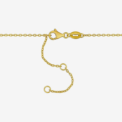 Womens Yellow Citrine 18K Gold Over Silver 16 1/2 Inch Beaded Necklace