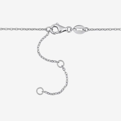 Womens Blue Aquamarine Sterling Silver 16 1/2 Inch Beaded Necklace