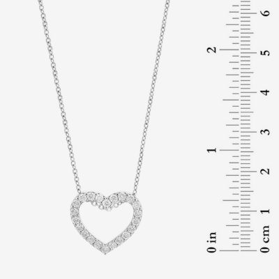 Effy Final Call (E-F / Vs2-Si1) Womens 1/2 CT. T.W. Lab Grown White Diamond Sterling Silver Heart 16 Inch Pendant Necklace
