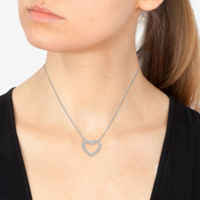 Effy Final Call (E-F / Vs2-Si1) Womens 1/2 CT. T.W. Lab Grown White Diamond Sterling Silver Heart 16 Inch Pendant Necklace