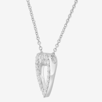 Effy Final Call (E-F / Vs2-Si1) Womens 1/2 CT. T.W. Lab Grown White Diamond Sterling Silver Heart 16 Inch Pendant Necklace