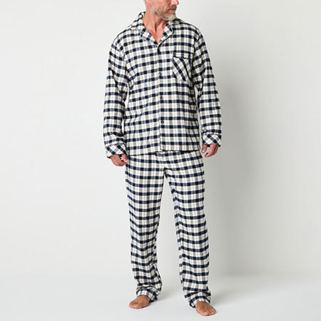 St. John's Bay Mens Big and Tall Long Sleeve 2-pc. Pant Pajama Set, 5x-large, White