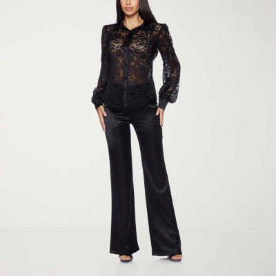 Premier Amour Lace Womens Wide Leg Pull-On Pants