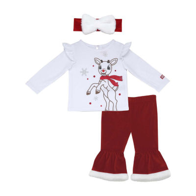 Rudolph The Red Nose Reindeer Baby Girls 3-pc. Pant Set