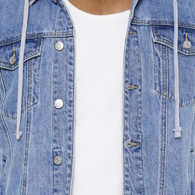 Forever 21 Mens Denim Hooded Jacket