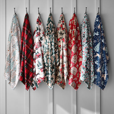 North Pole Trading Co. Holiday Velvet Plush Lightweight Throw