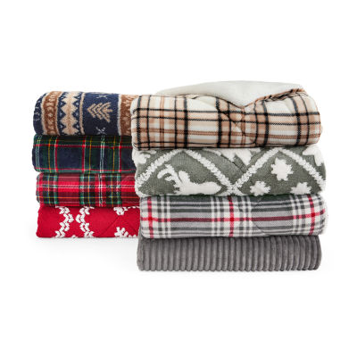 North Pole Trading Co. Mink To Sherpa Reversible Lightweight Throw