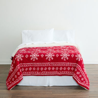 North Pole Trading Co. Faux  Sherpa Reversible Comforter