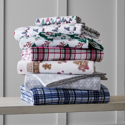 North Pole Trading Co. Printed Cotton Flannel Sheet Set