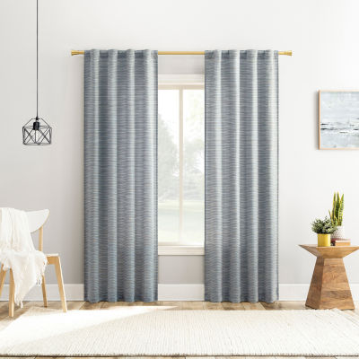 No 918 Laurel Space Dyed Textured Back Tab Light-Filtering Single Curtain Panel
