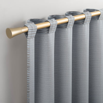 No 918 Laurel Space Dyed Textured Back Tab Light-Filtering Single Curtain Panel