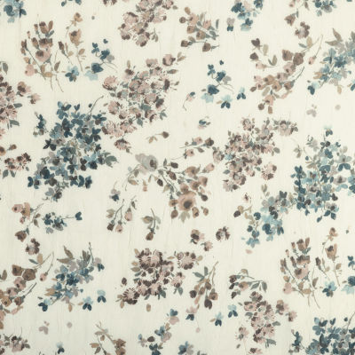 No 918 Alethea Floral Print Crushed Voile Rod Pocket Light-Filtering Single Curtain Panel