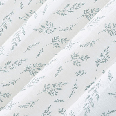 No 918 Briarwood Delicate Leaf Textured Rod Pocket Light-Filtering Single Curtain Panel