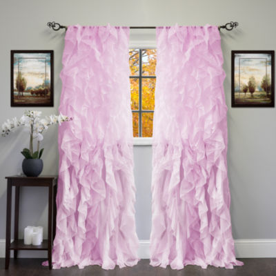 Sweet Home Collection Ruffled Rod Pocket Sheer Single Curtain Panels