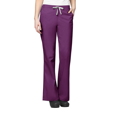 Wink Wonderwork 502 Flare Womens Petite Tag Free Scrub Pants, Petite 2x, Purple