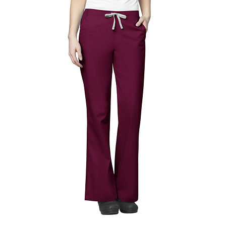 Wink Wonderwork 502 Flare Womens Petite Tag Free Scrub Pants, Petite X-small, Purple