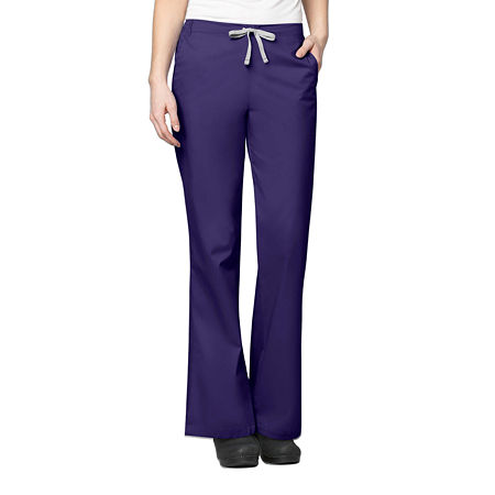 Wink Wonderwork 502 Flare Womens Plus Tall Tag Free Scrub Pants, Large Tall, Purple