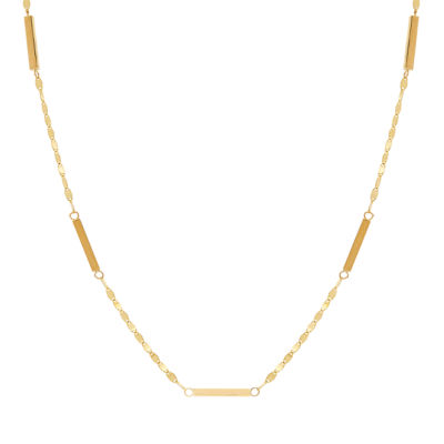 Womens 14K Gold 18 Inch Link Necklace