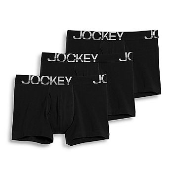 Jockey Active Stretch Mens 3 Pack Boxer Briefs, Color: Black