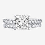 Signature By Modern Bride Princess_Cut Womens 3 CT. T.W. Lab Grown White Diamond 14K White Gold Bridal Set
