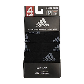 adidas Big Boys 4 Pack Boxer Briefs, Color: Black Grey - JCPenney