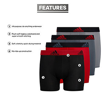 adidas Big Boys 4 Pack Boxer Briefs, Color: Medium Red - JCPenney