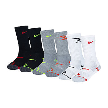 Nike by Russell Wilson Big Boys 6 Pair Crew Socks, Volt -