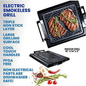 Electric Smokeless Indoor Grill, Electric Grill Non-Stick Cooking