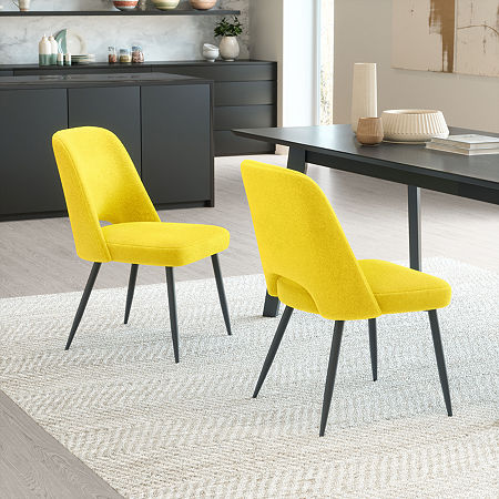 Teddy 2-pc. Upholstered Dining Chair, One Size, Yellow