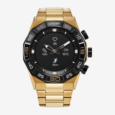 Citizen Cz Smart Hybrid Hr Mens Hybrid Gold Tone Stainless Steel Smart Watch Jx1006-58e