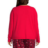 Flirtitude Womens Red & Gold Flecked Pajamas Glitter Thermal Sleep