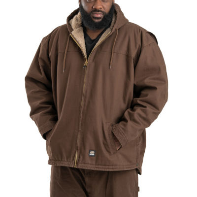 Berne Dorset Mens Hooded Heavyweight Work Jacket, Color: Brown 