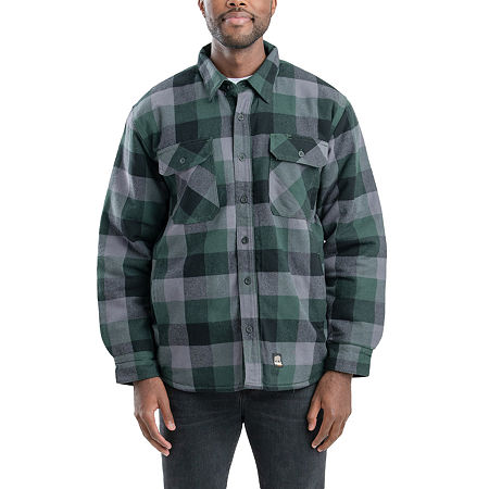 Berne Timber Flannel Shirt Mens Big And Tall Midweight Work Jacket, X-large Tall, Green