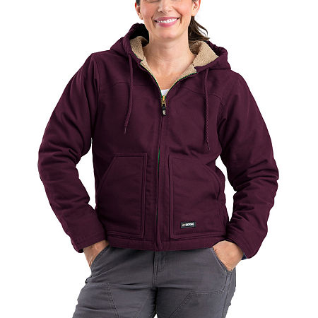 Berne Softstone Hooded Womens Hooded Midweight Work Jacket, Xx-large, Purple