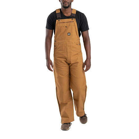 Berne Slab Unlined Duck Bib Mens Workwear Overalls, 32 28, Brown