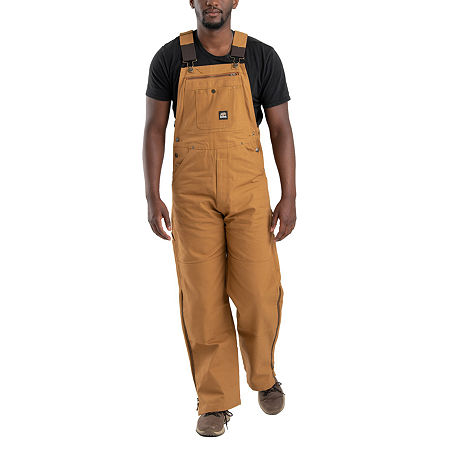 Berne Slab Unlined Duck Bib Mens Big And Tall Workwear Overalls, 42 36, Brown