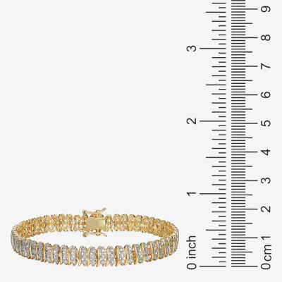 Sparkle Allure Womens Natural Diamond Accent Pure Silver Over Bronze 7.25 Inch Tennis Bracelet