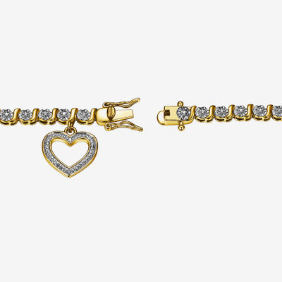 Sparkle Allure Diamond Accent 7.25 Inch Heart Tennis Bracelet