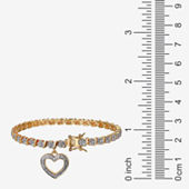 Made in Italy Cubic Zirconia Double Heart Outline Bolo Bracelet in 10K Solid Gold - 9