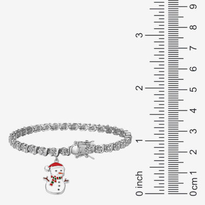 Sparkle Allure Snowman Diamond Accent 7.25 Inch Tennis Bracelet