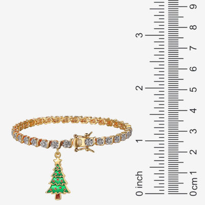 Sparkle Allure Christmas Tree Diamond Accent 7.25 Inch Tennis Bracelet