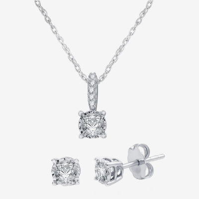 Ever Star (G / SI1-SI2) 1/2 CT. T.W. Lab Grown White Diamond Sterling Silver Round 2-pc. Jewelry Set