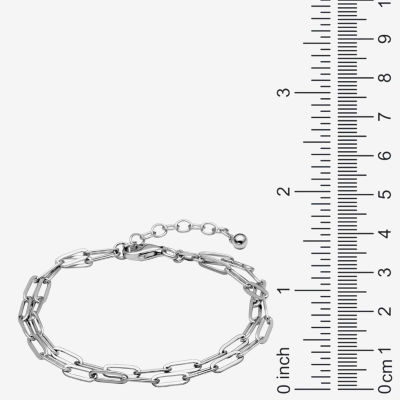 Sterling Silver 6 3/4 Inch Solid Paperclip Link Bracelet