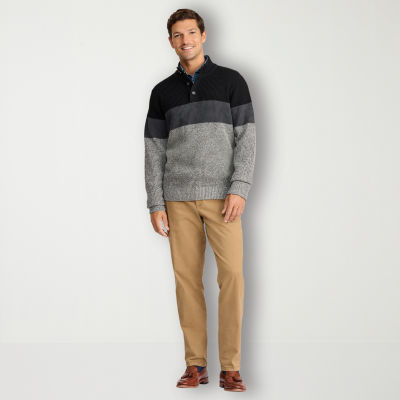 IZOD Colorblock Mens Long Sleeve Pullover Sweater