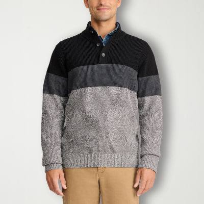 IZOD Colorblock Mens Long Sleeve Pullover Sweater