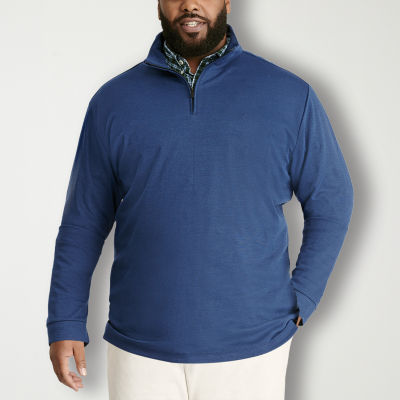 IZOD Luxury Sport Big and Tall Mens Long Sleeve QuarterZip Pullover
